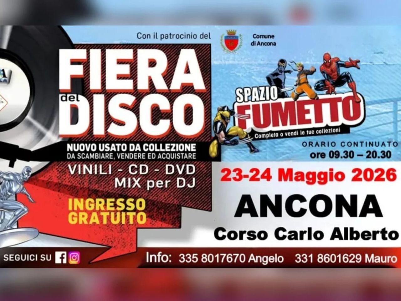 Ad Ancona la Fiera del Disco e del Fumetto: vinili, fumetti e cultura