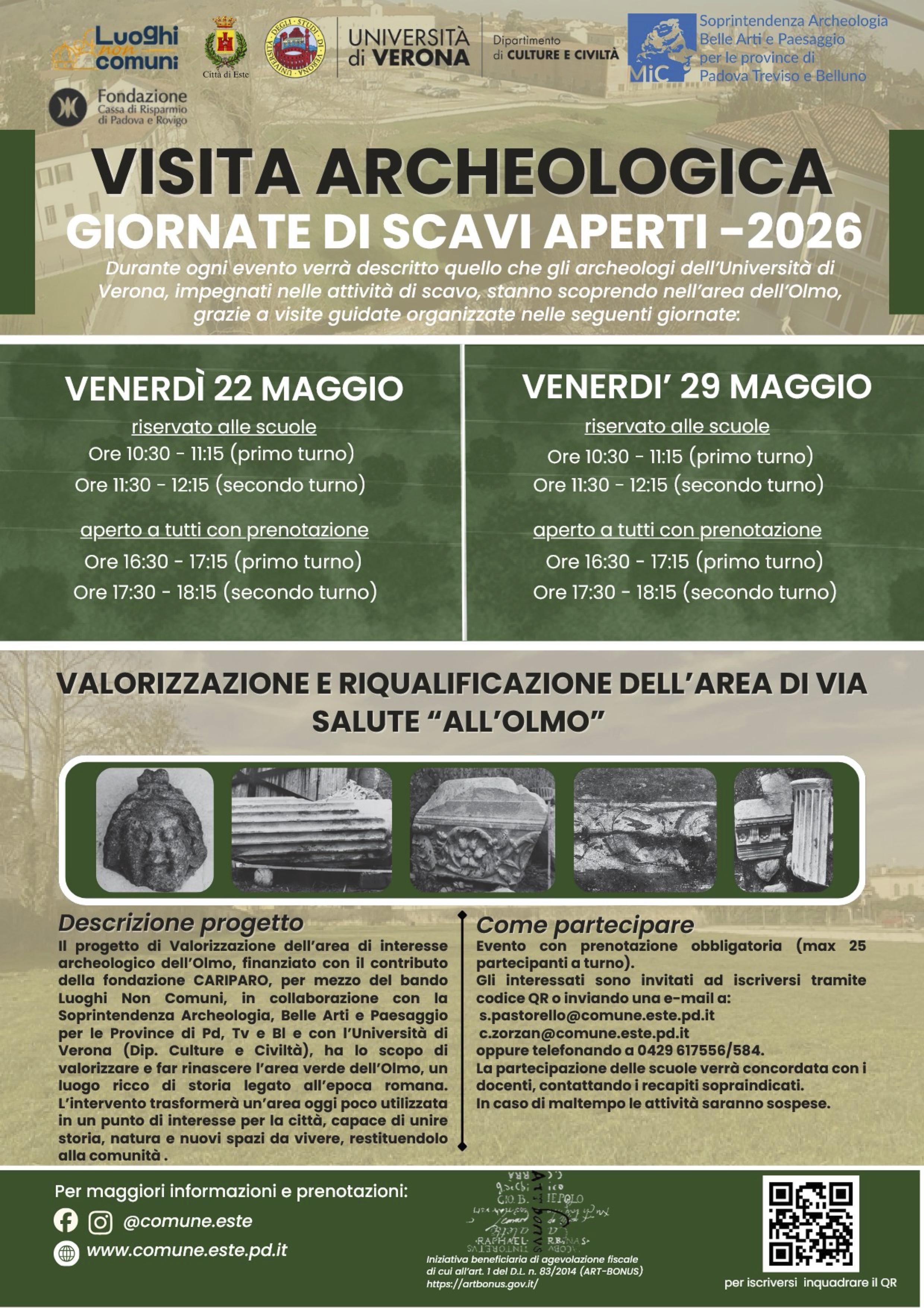 Area Olmo di Este: ripresi dopo 50 anni gli scavi archeologici con