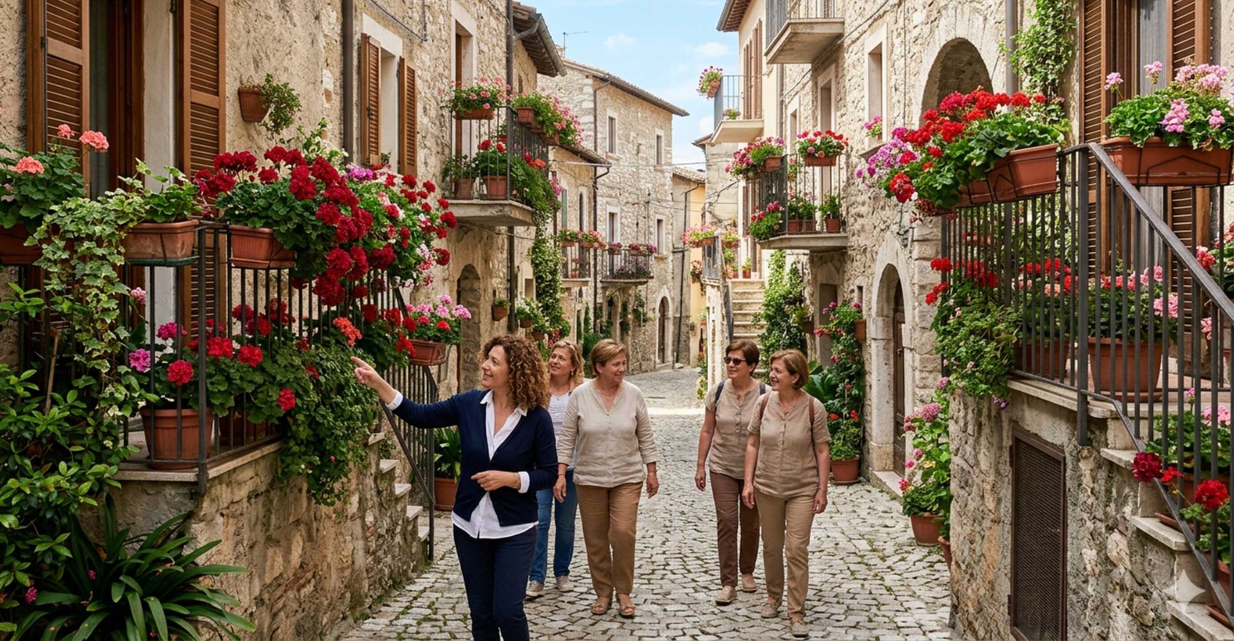 Balconi Fioriti Rosso Ciliegia a Raiano: il borgo in festa tra fiori e