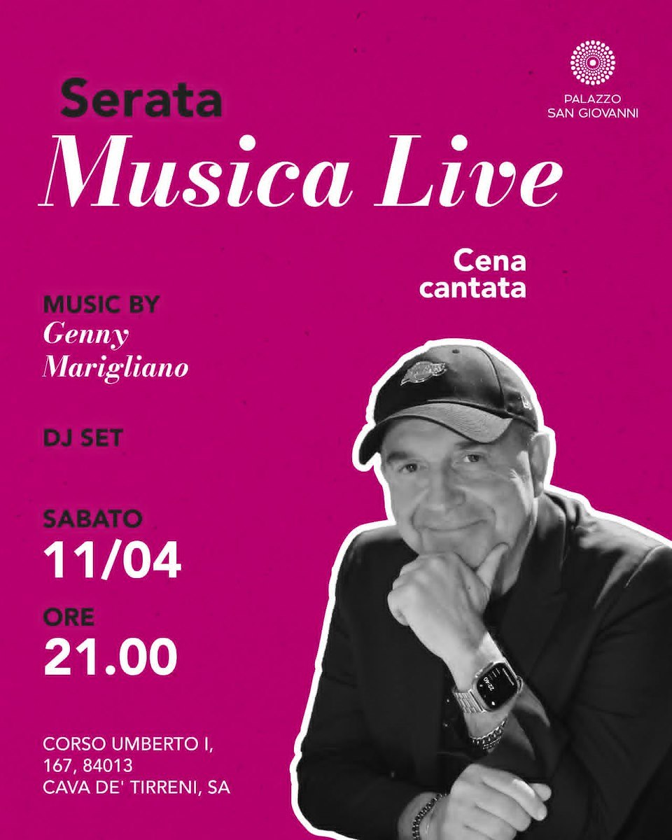 Cava de' Tirreni, 11 aprile: Genny Marigliano al Palazzo S. Giovanni