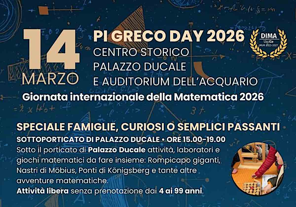 Genova: Pi Greco Day 2026 al Palazzo Ducale — giochi, caccia al tesoro e spettacolo