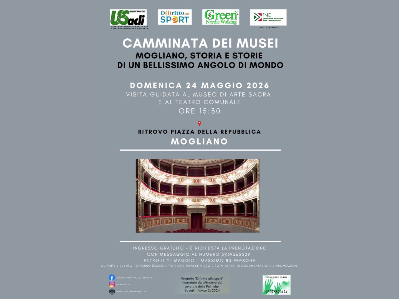 Mogliano: domenica 24 maggio torna la Camminata dei Musei