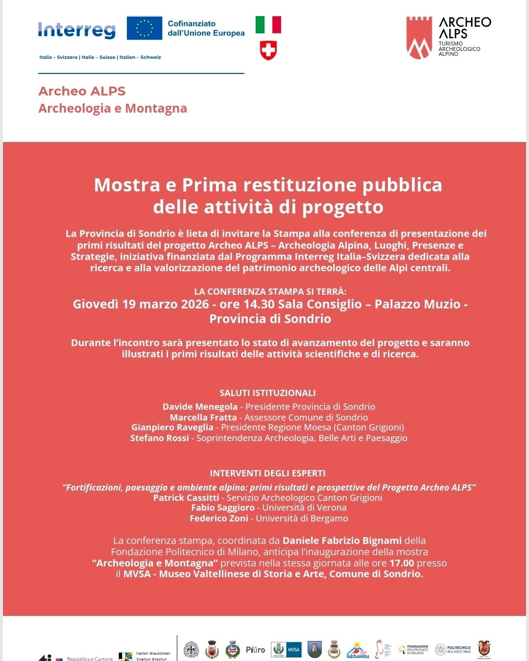 Piuro e le Alpi si raccontano: convegno e mostra “Archeologia e Montagna” a Sondrio