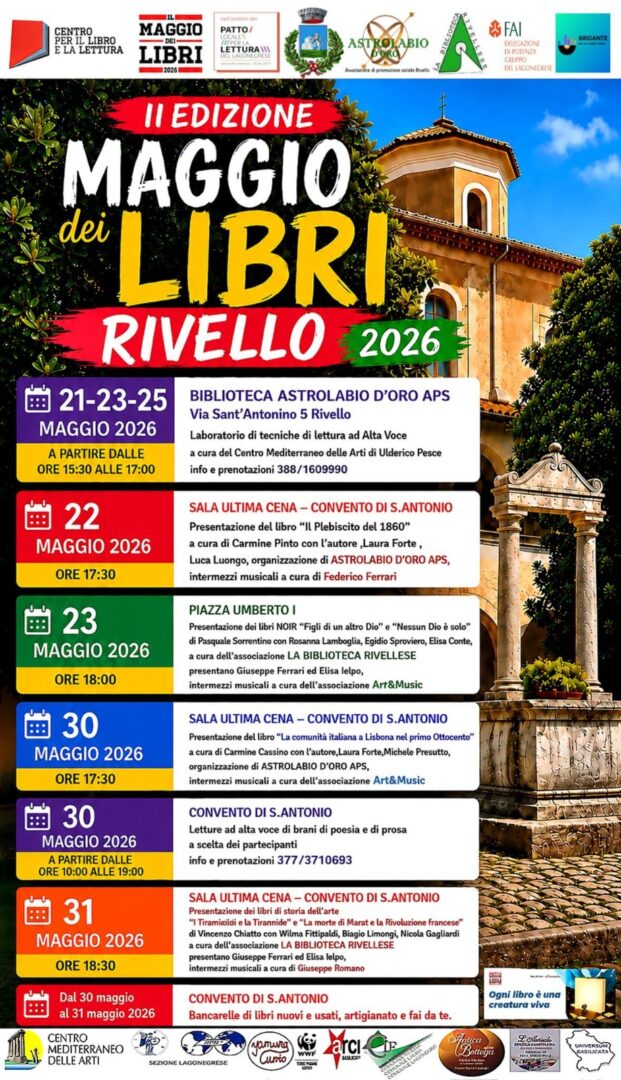 Torna a Rivello “Il Maggio dei Libri”: dieci giorni di letture, musica